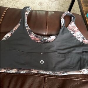 lululemon athletica Gray and Floral Sports Bra